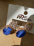 Royal Blue Sapphire Gold Drop Earrings
