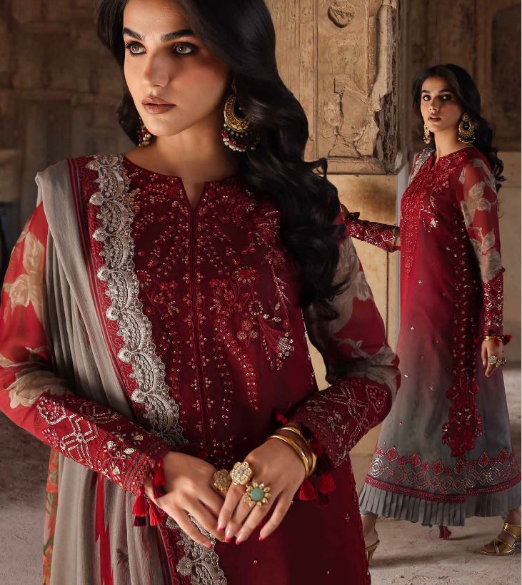 Charisma Double Toned - Three Piece Pary Wear Chiffon