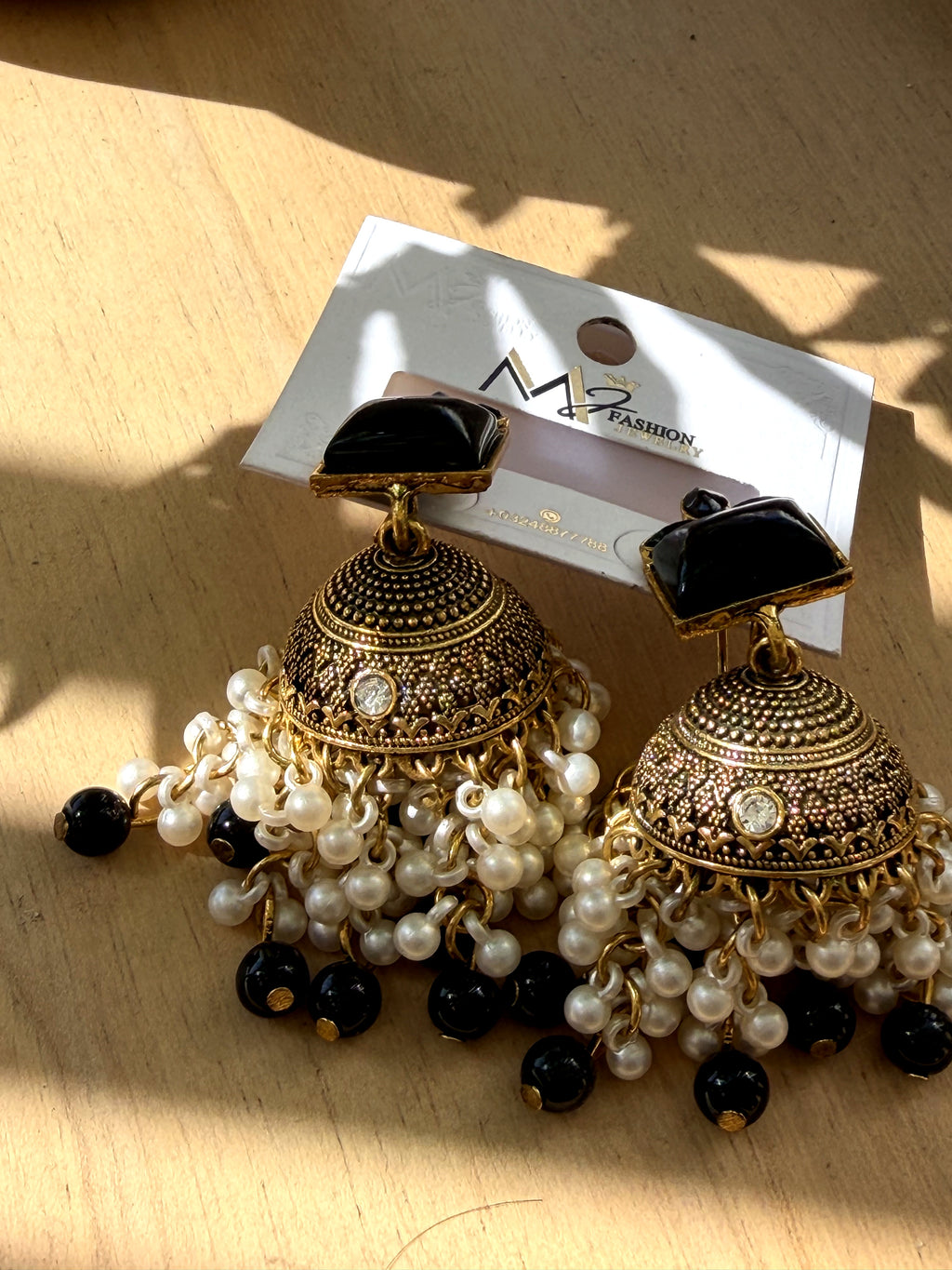 Black Jhumka Earrings