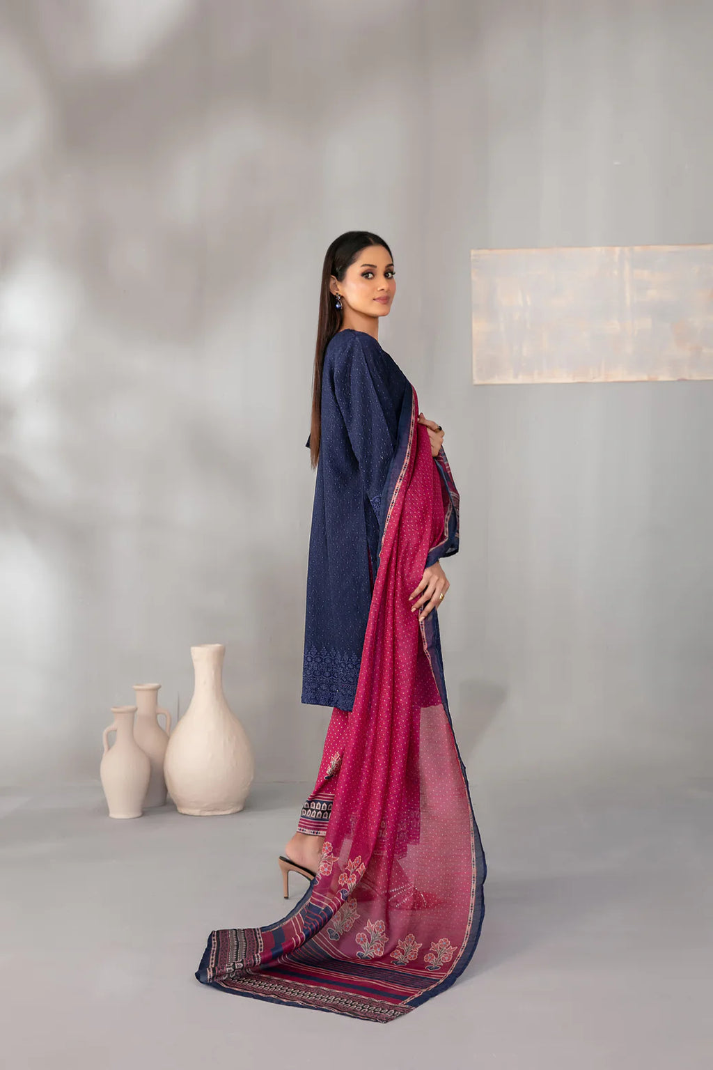 Leyl Blue - Three Pieace Lawn Suit