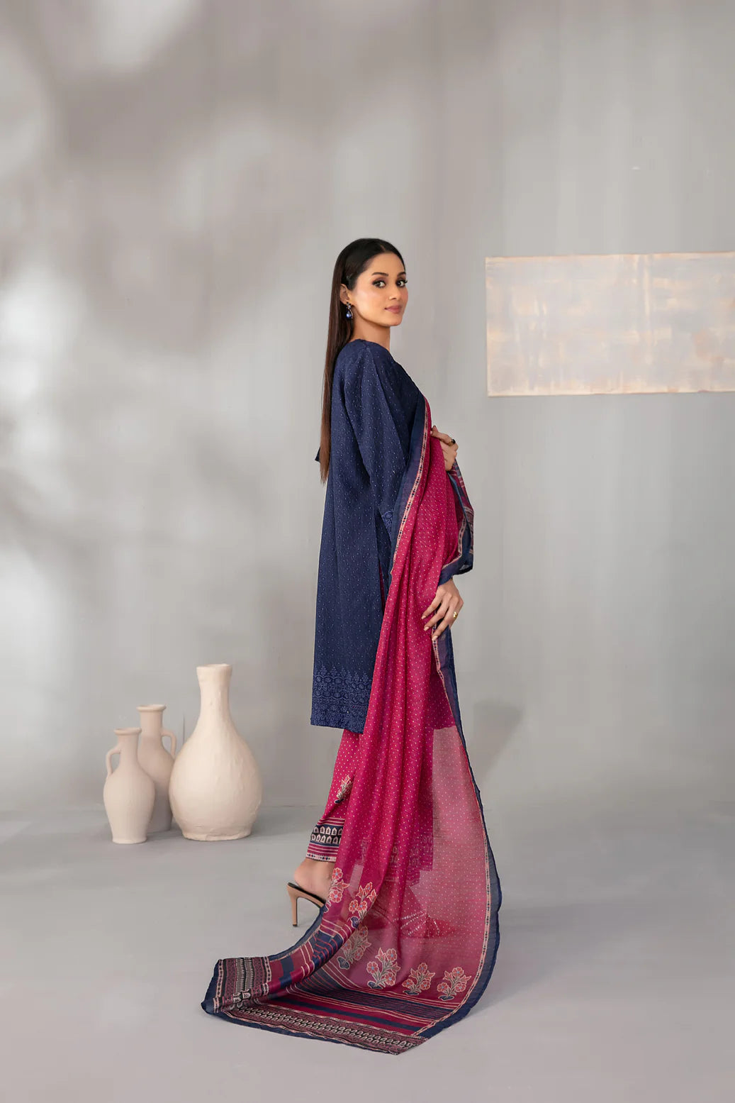 Leyl Blue - Three Pieace Lawn Suit