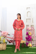 Damask - two pieace floral print silk suit